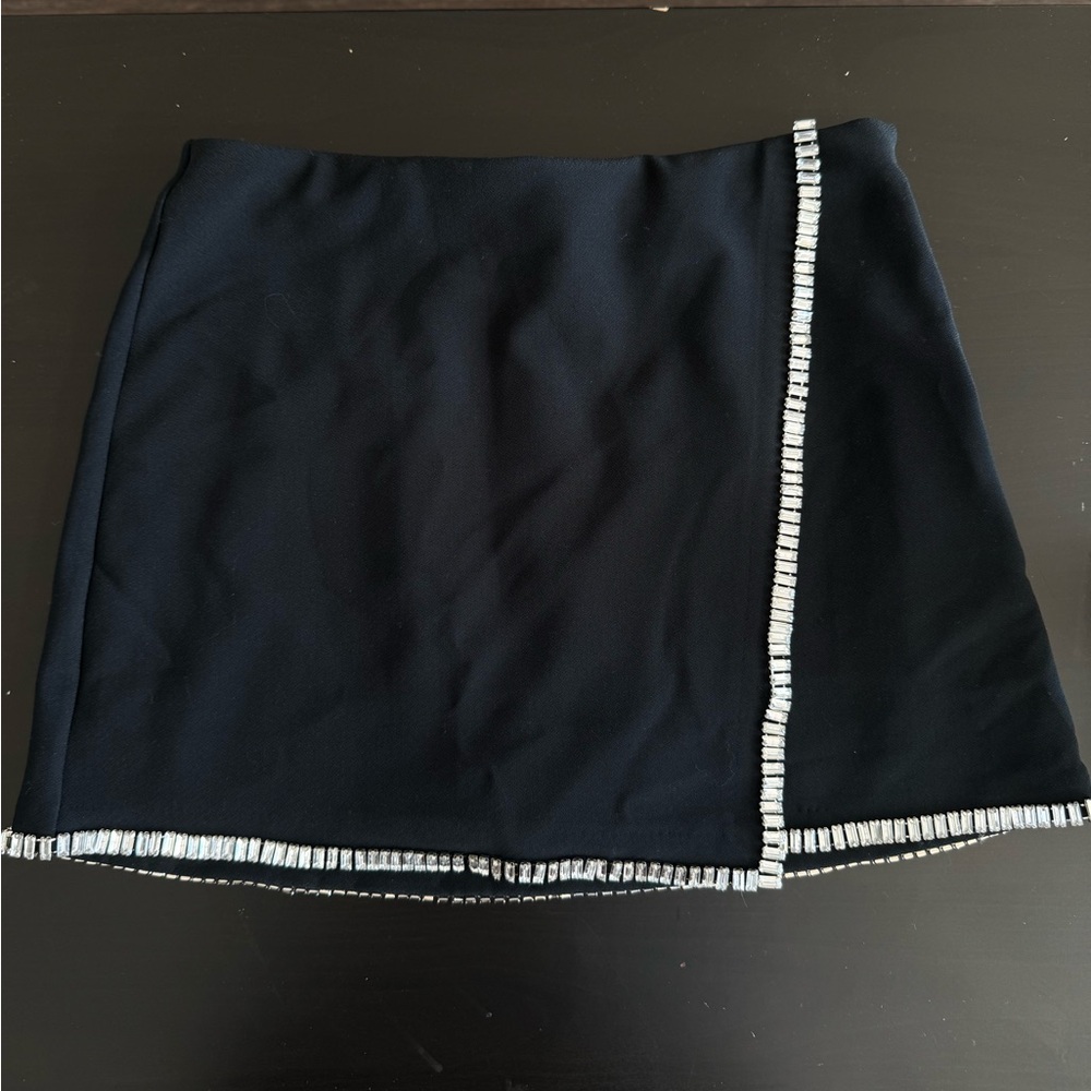 Abercrombie & Fitch Black Mini Skirt with Silver Trim